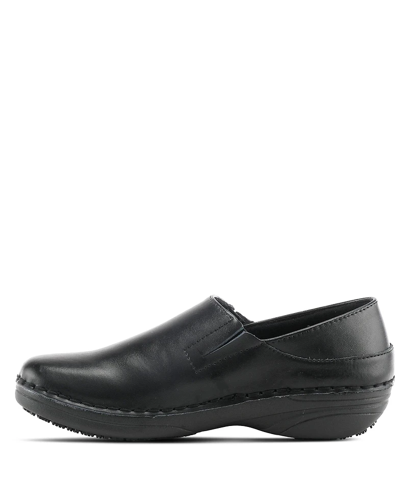 Azura Spring Step Professional Manila Leather Slip-On Work Loafer with Removable Insole and Skid-Resistant Sole
