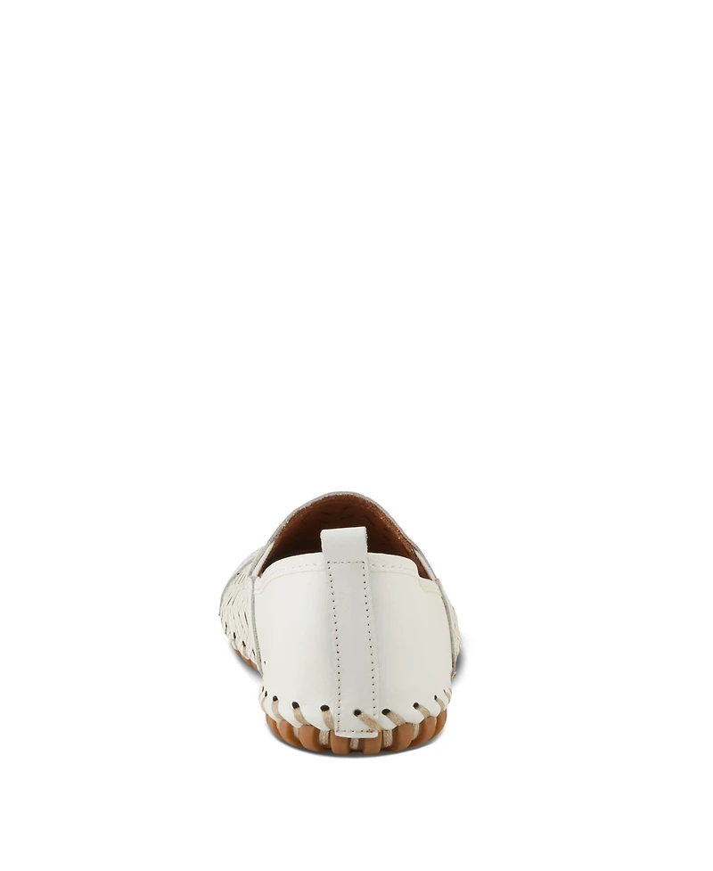 Spring Step Kapri Flexible Leather Loafer with Cutout Detail and Removable Arch Support Insole