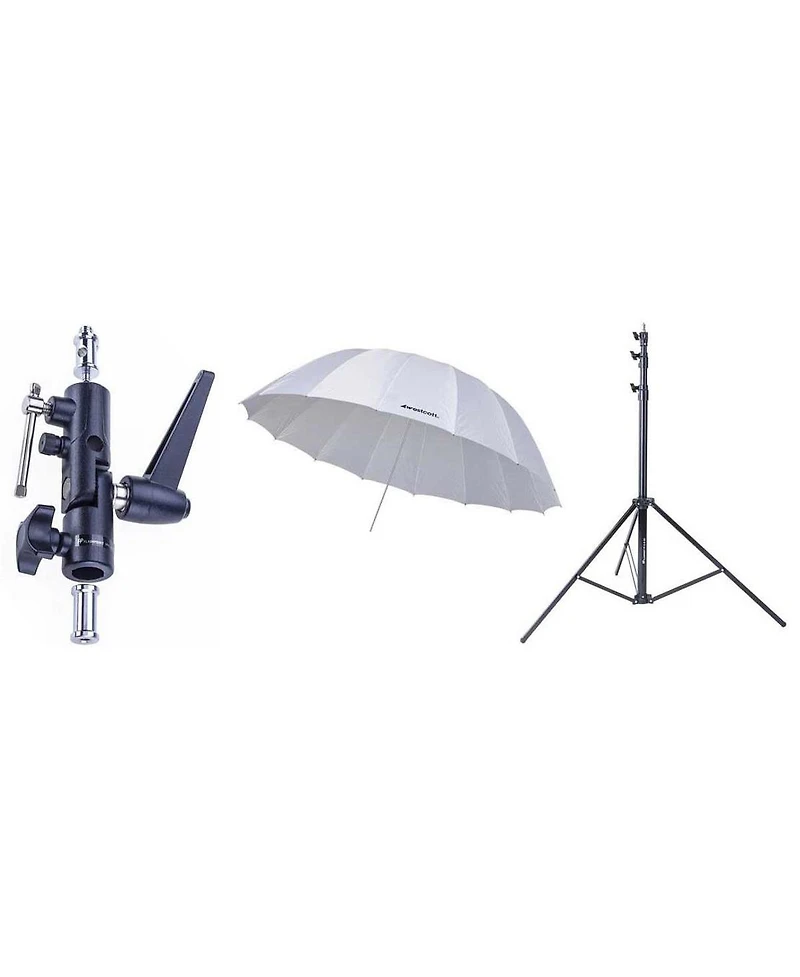 Westcott 4632 7-Foot White Diffusion Parabolic Umbrella Bundle with Umbrella Bracket / Adjutsable Flash Mount