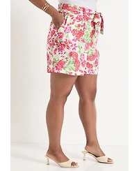 June + Vie Women's High Rise Pleated Shorts