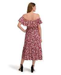 Laundry By Shelli Segal Women's Emily Off Shoulder Ruffle Dress