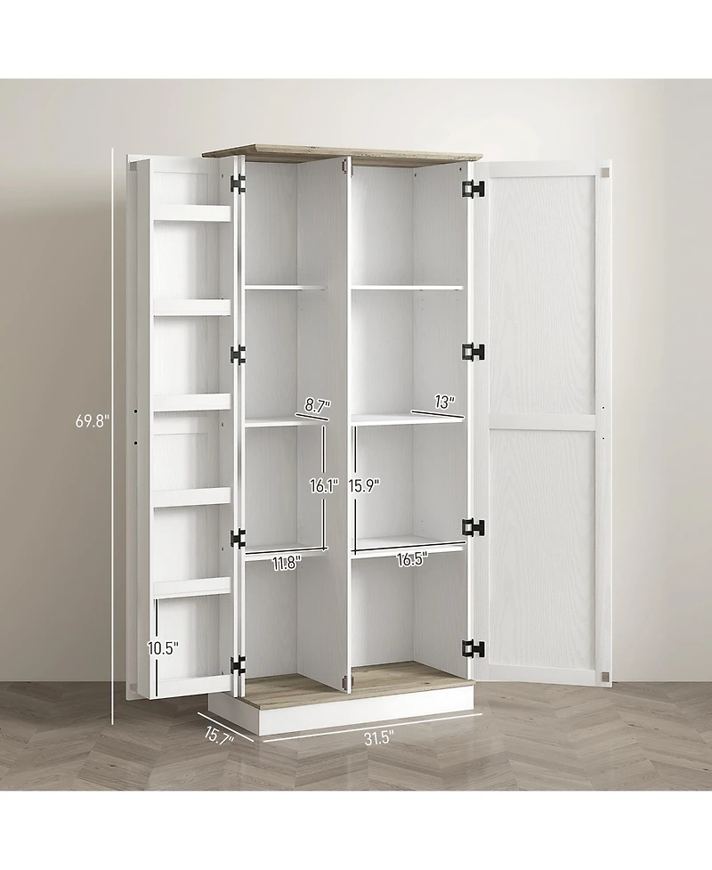 Slickblue Modern Kitchen Storage Cabinet with Adjustable Shelves for Organized Pantry