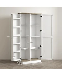 Slickblue Modern Kitchen Storage Cabinet with Adjustable Shelves for Organized Pantry