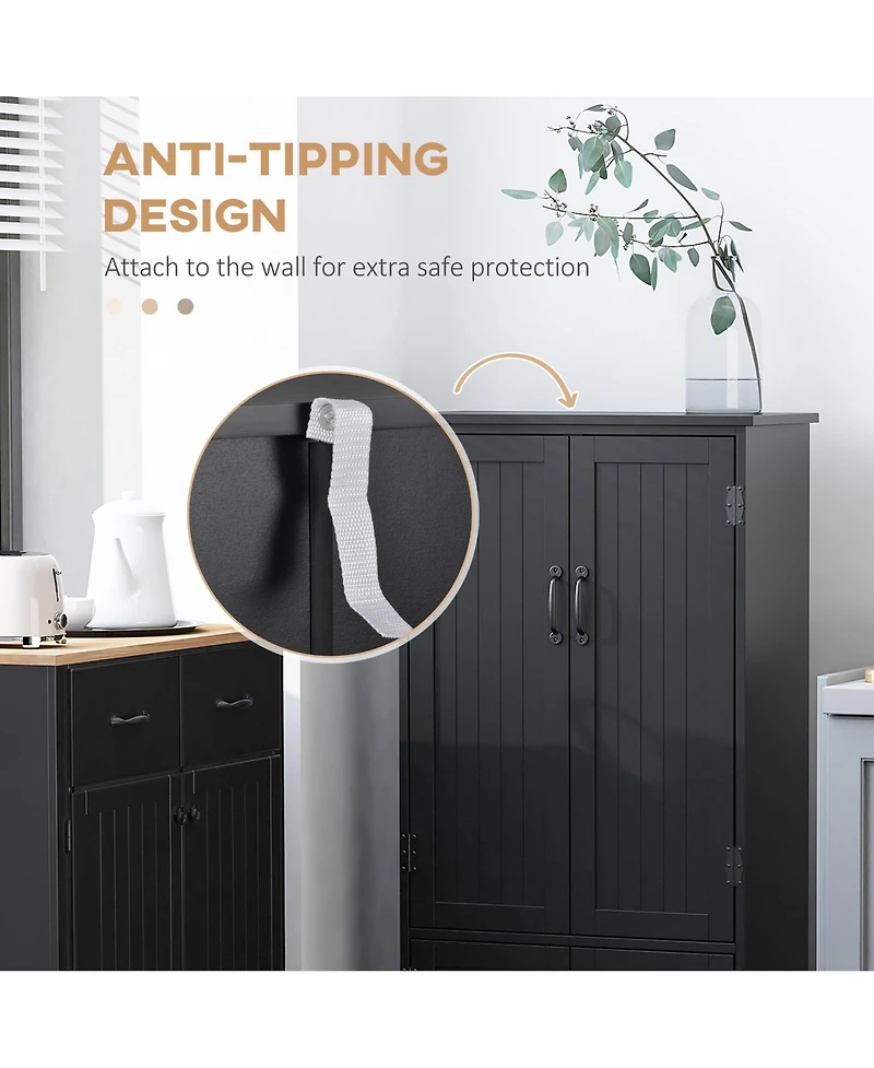 Slickblue Freestanding Kitchen Storage Cabinet with Shelves for Pantry and Dining Room