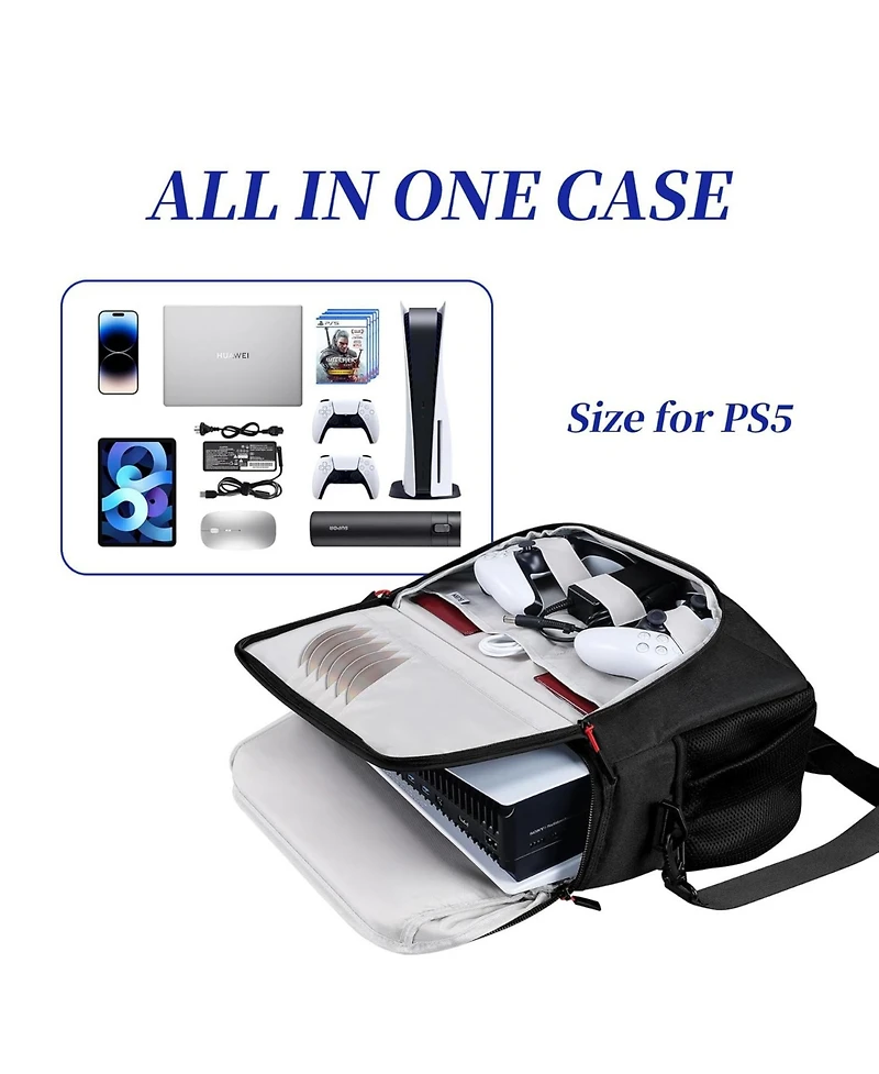 Bubm Waterproof PS5 Travel Case with Laptop Compartment
