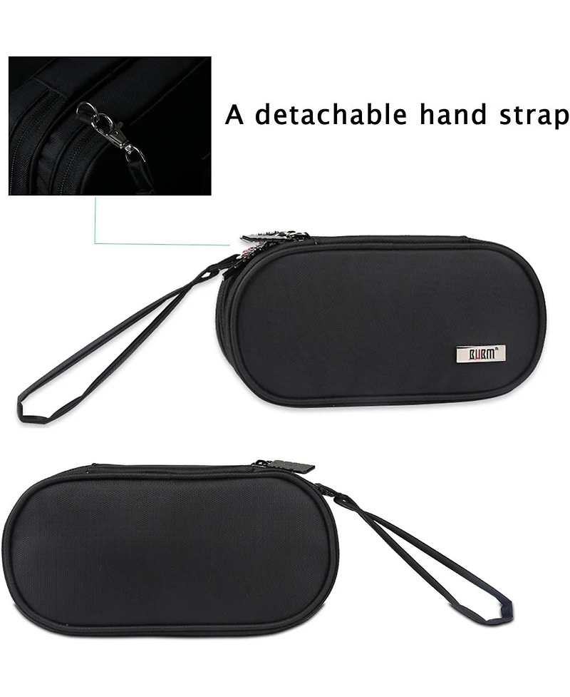 Bubm Black Travel Case for Ps Vita & Psp - Double Compartment Protective Organizer Bag for Psv, Handheld Consoles & Accessories