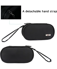 Bubm Black Travel Case for Ps Vita & Psp - Double Compartment Protective Organizer Bag for Psv, Handheld Consoles & Accessories