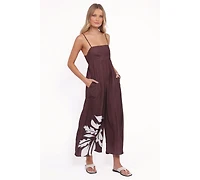 Petal and Pup Women's Delfina Jumpsuit - Brown Palm