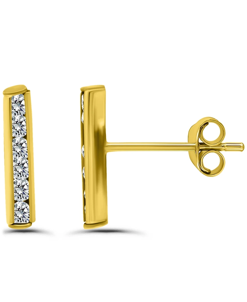 Giani Bernini Cubic Zirconia Set Bar Post Earrings (5/8 ct. t.w.) in 18K Gold Over Sterling Silver, Macy's Exclusive