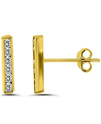 Giani Bernini Cubic Zirconia Set Bar Post Earrings (5/8 ct. t.w.) in 18K Gold Over Sterling Silver, Macy's Exclusive