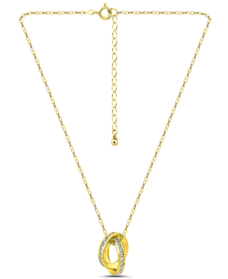 Giani Bernini Cubic Zirconia Interlocking Rolling Circles Necklace (2-1/2 ct. t.w.) in 18K Gold Over Sterling Silver, Macy's Exclusive