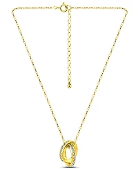 Giani Bernini Cubic Zirconia Interlocking Rolling Circles Necklace (2-1/2 ct. t.w.) in 18K Gold Over Sterling Silver, Macy's Exclusive
