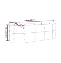 Garden Raised Bed Grey Powder-coated steel Large Durable