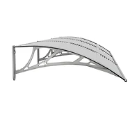 Door Canopy Grey Polycarbonate, Abs, Aluminum 118.1 x 29.5 in
