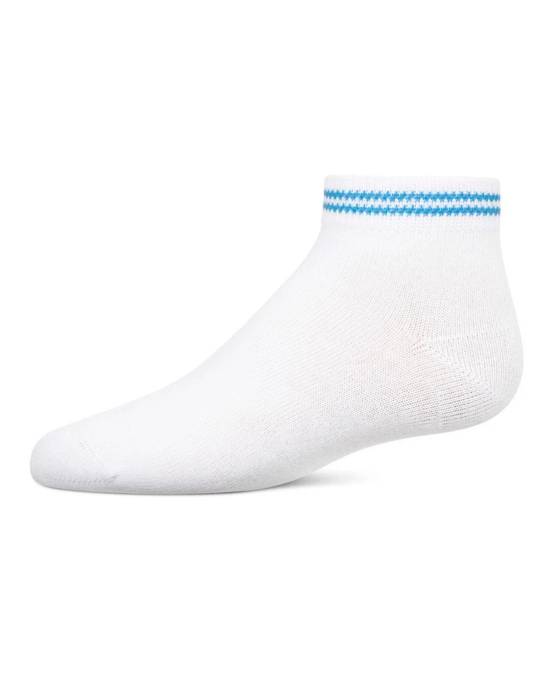 Memoi Girls' Ziggy Double Ring Cotton Blend Anklet Sock
