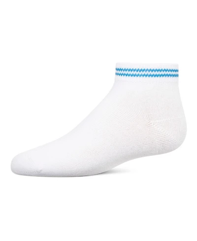 Memoi Girls' Ziggy Double Ring Cotton Blend Anklet Sock