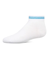 Memoi Girls' Ziggy Double Ring Cotton Blend Anklet Sock