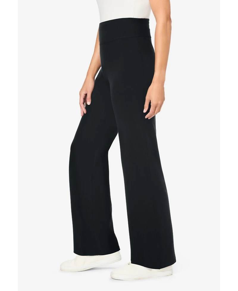 Woman Within Plus Tall Stretch Cotton Wide-Leg Legging