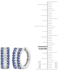 Macy's Gemstone and Diamond Earrings (1/4 ct.t.w.) 14K Gold White