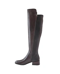 Spring Step Rider Over-the-Knee Leather Boot with Stretch Back Panel and Leather-Wrapped Heel