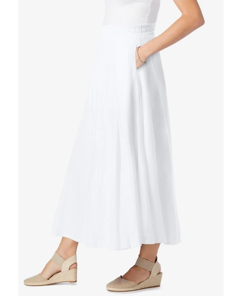 Woman Within Women's Wide Elastic Waist Skirt
