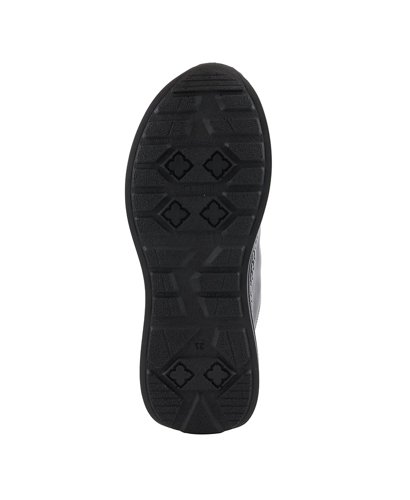 Spring Step Angolan Leather and Suede Sport-Inspired Shoe with Removable Insole Elevated Sole