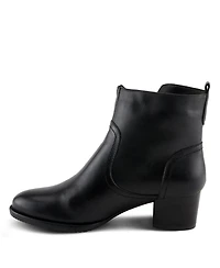 Azura Spring Step Nazca Leather Ankle Bootie with Gold Snap Button and Functional Zipper