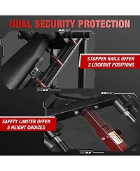Mikolo Leg Press Hack Squat Machine Combo, Leg Exercise Machine with Linear Bearing, 45-Degree Lower Body Special with Weight Storage for Quads, Hamst