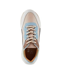 Spring Step Women's Booker Retro Leather Sneakers with Removable Insoles and Bold Suede Accents