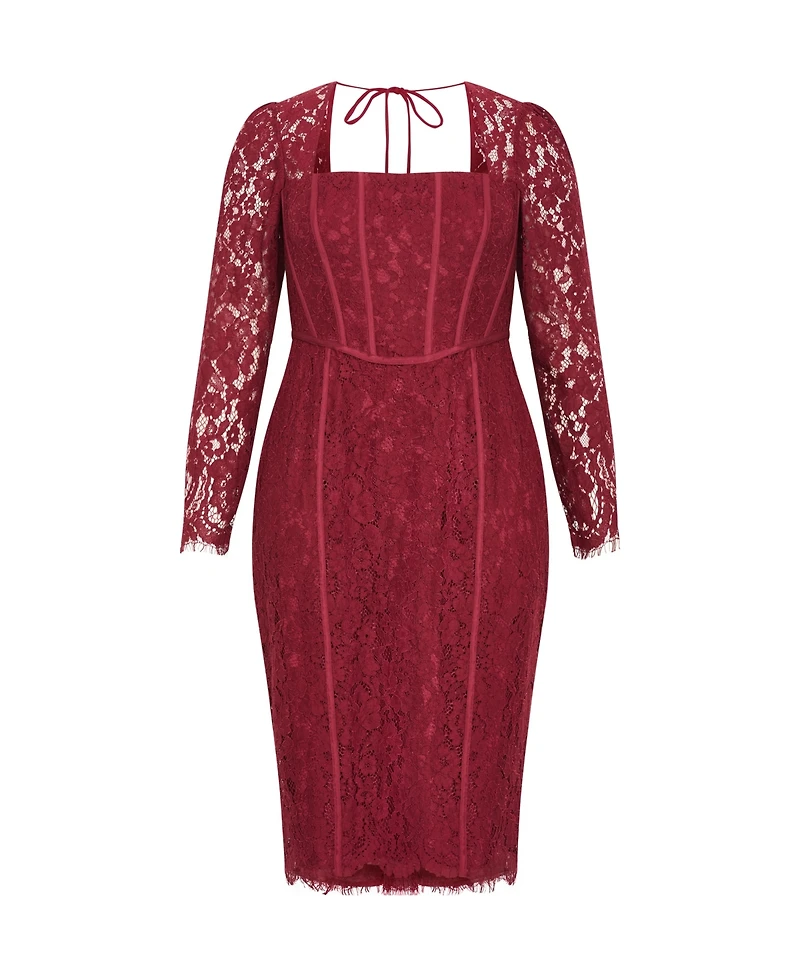 City Chic Plus Valentine Lace Dress