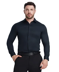 Perry Ellis Solid Sateen Slim Fit Dress Shirt