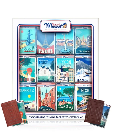 Sacre Marcel Mini Chocolate Bars Gift Box, 3.5oz