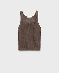 Mango Women's Straps Crochet Top