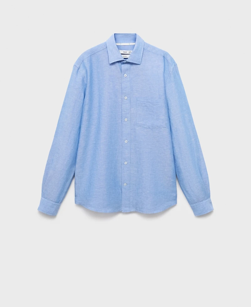 Mango Men's Pocket Linen Shirt