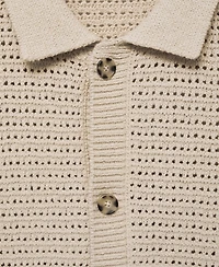Mango Men's Openwork Knitted Shirt