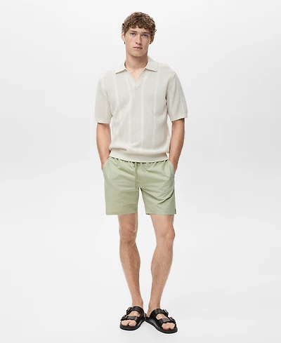 Mango Men's Seersucker Swimming Trunks