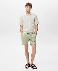Mango Men's Seersucker Swimming Trunks