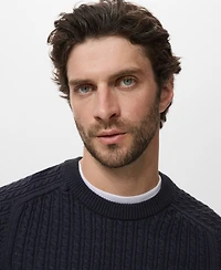 Mango Men's Cotton Braided Sweater