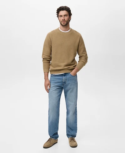 Mango Men's Cotton Knitted Sweater