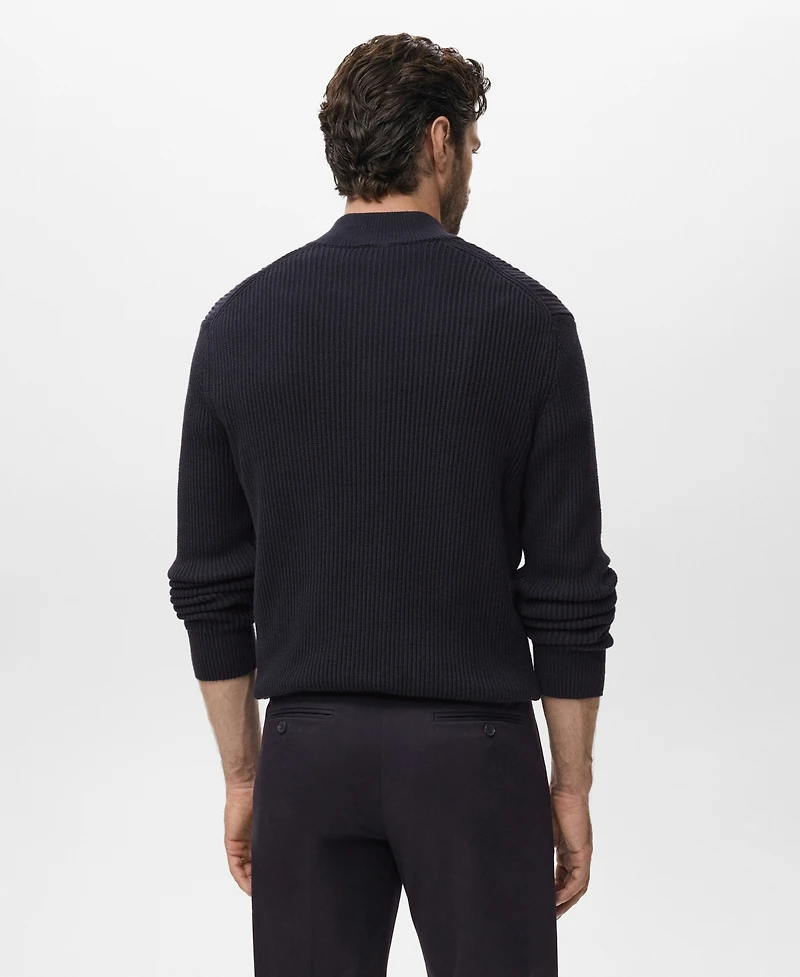 Mango Men's Cotton Perkins Neck Sweater