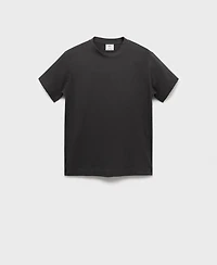 Mango Men's Textured Cotton T-Shirt