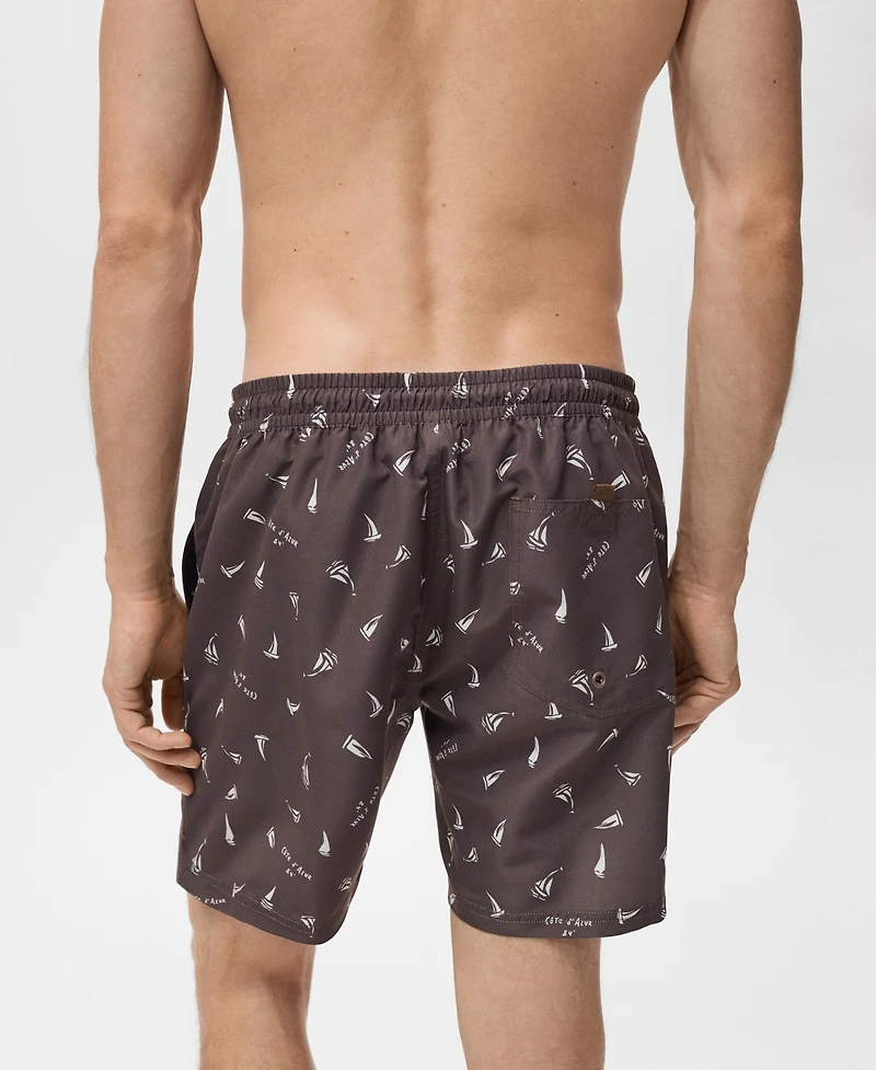 Mango Men's Sailboat Print Swimsuit