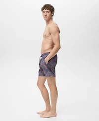 Mango Men's Coral Print Swimsuit