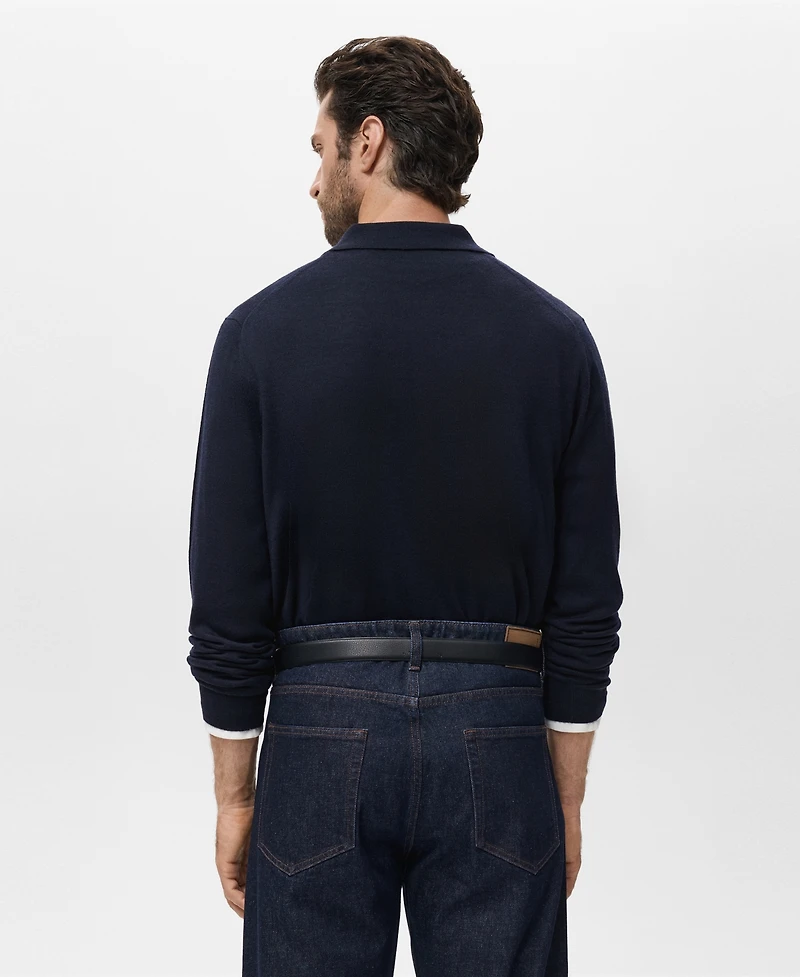 Mango Men's Merino Wool Cardigan
