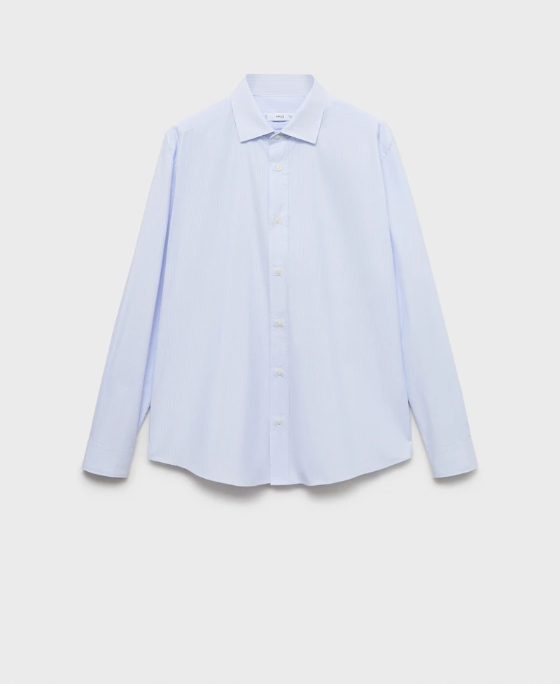 Mango Men's Regular Fit Striped Cotton Shirt