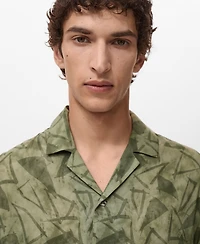 Mango Men's Printed Bowling Shirt