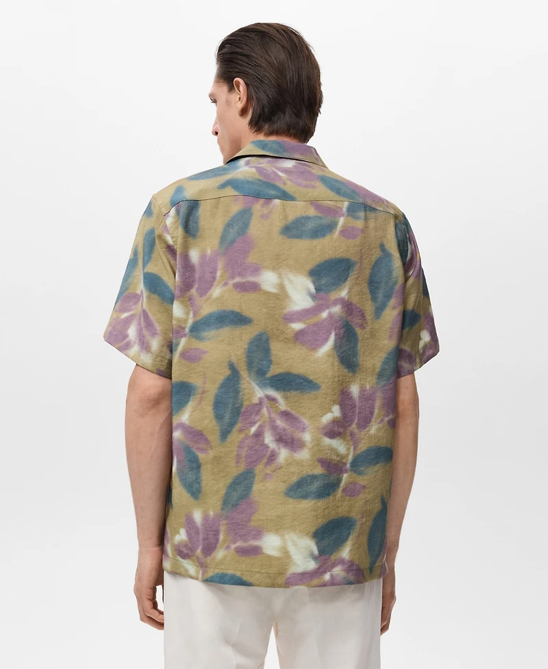 Mango Men's Printed Short-Sleeved Shirt