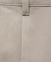 Mango Men's Cotton-Blend Straight-Leg Pleated Pants