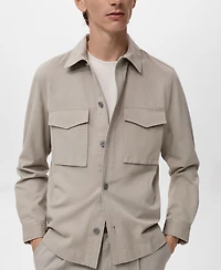 Mango Men's Pockets Lyocell Cotton Jacket
