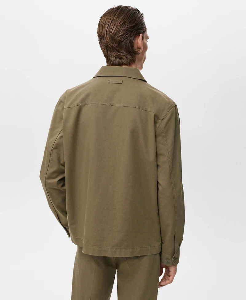 Mango Men's Pockets Lyocell Cotton Jacket